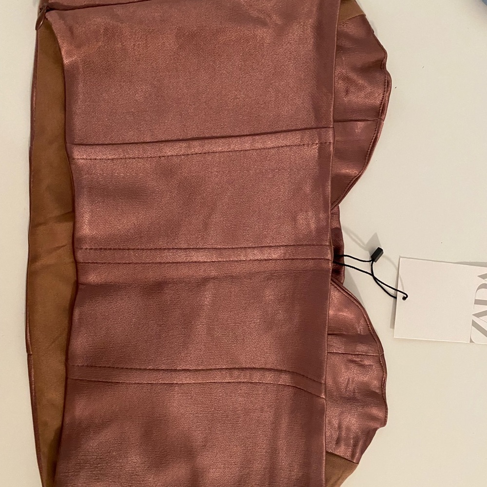 Zara rose gold bustier top. Brand new with tags, never worn.